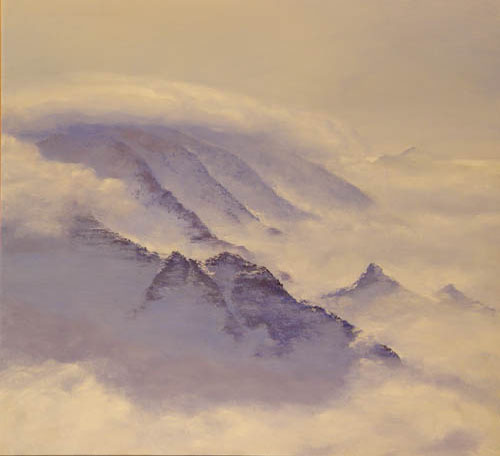 Aerial View of Vinson Massiff  David Rosenthal Paintings of Antarctica